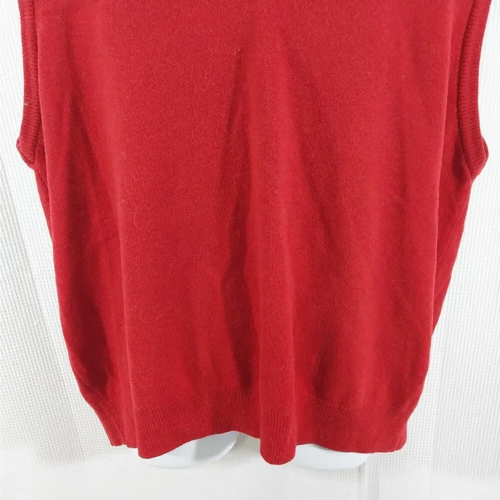 MACKINNON OF SCOTLAND! 100% FINE NEW WOOL RED DELICIOUS SWEATER VEST! SZ XXL